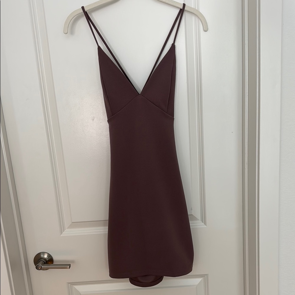 Windsor Purple Slip Mini Dress Spaghetti Strap V-Neck